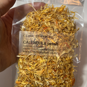 Calendula petals organically grown in pristine environment of New Zealand, hand collected by our naturopath