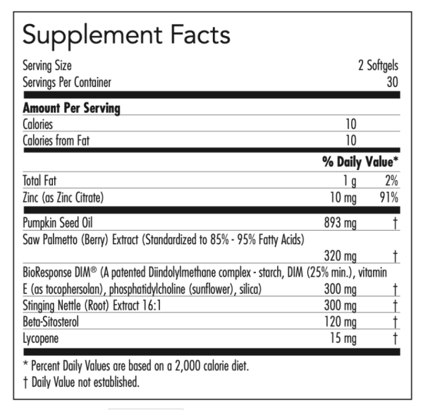 DIM Palmetto Prostate Formula